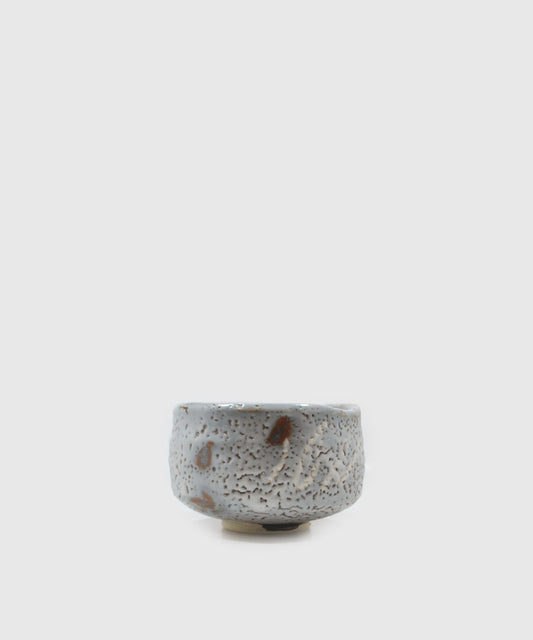 Antique Matcha Bowl & Box (Nezumi Shino)